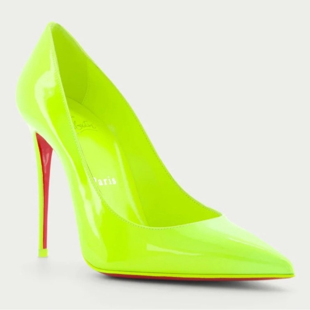 Christian Louboutin Kate 100 Fluo Yellow Neon Heels Pumps Size 39 / 9